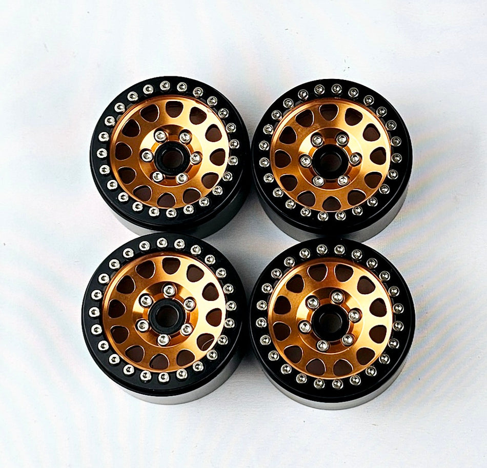 ERC 1.9 CNC Aluminum Bead Lock Wheel Set 4pc Orange/Black