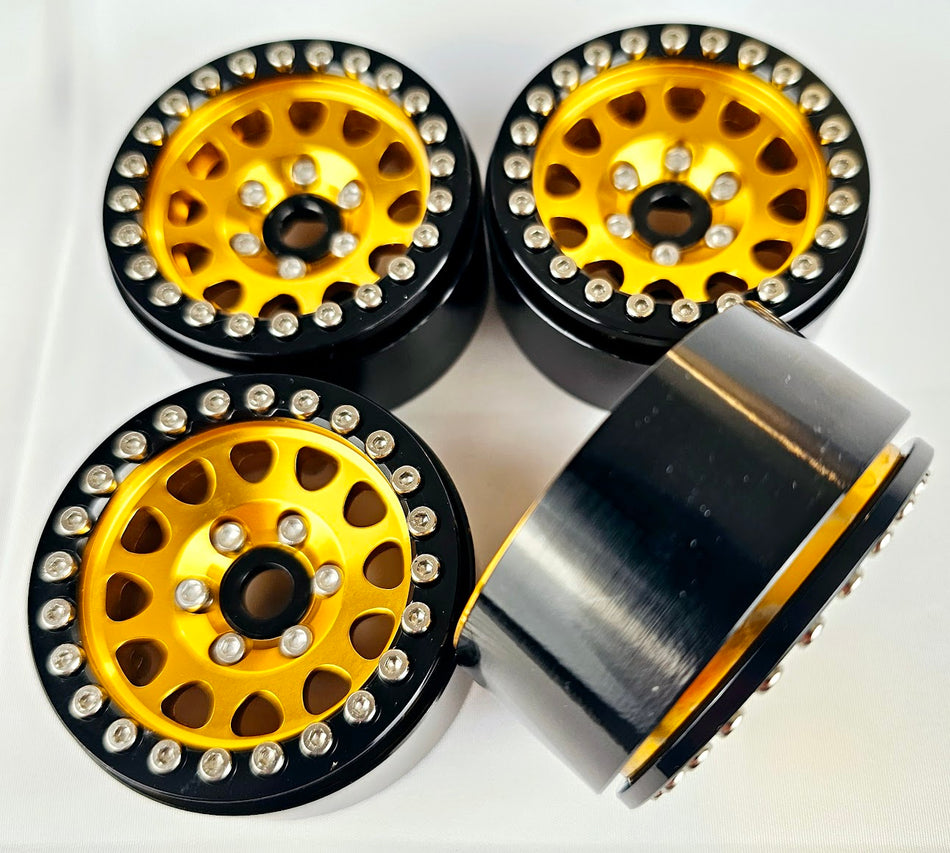 ERC 1.9 CNC Aluminum Bead Lock Wheel Set 4pc Gold/Black