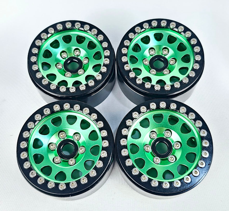ERC 1.9 CNC Metal Wheel Set 4ps Green/Black