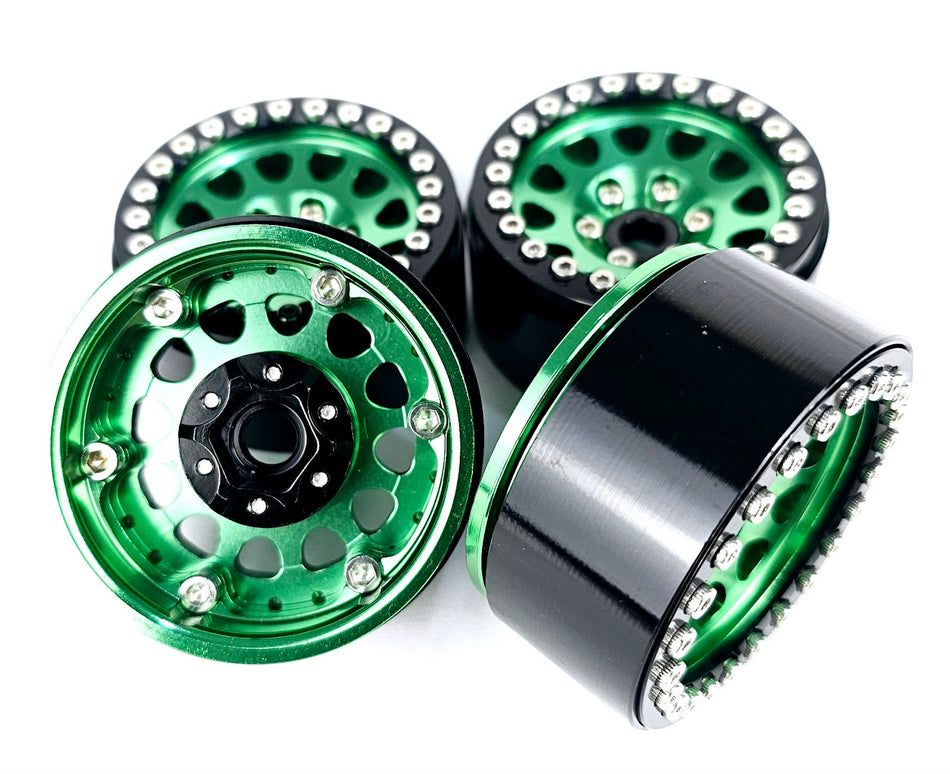ERC 1.9 CNC Metal Wheel Set 4ps Green/Black