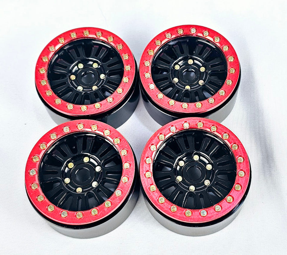 ERC 1.9 CNC Aluminum Bead Lock Wheel Set Red/Black