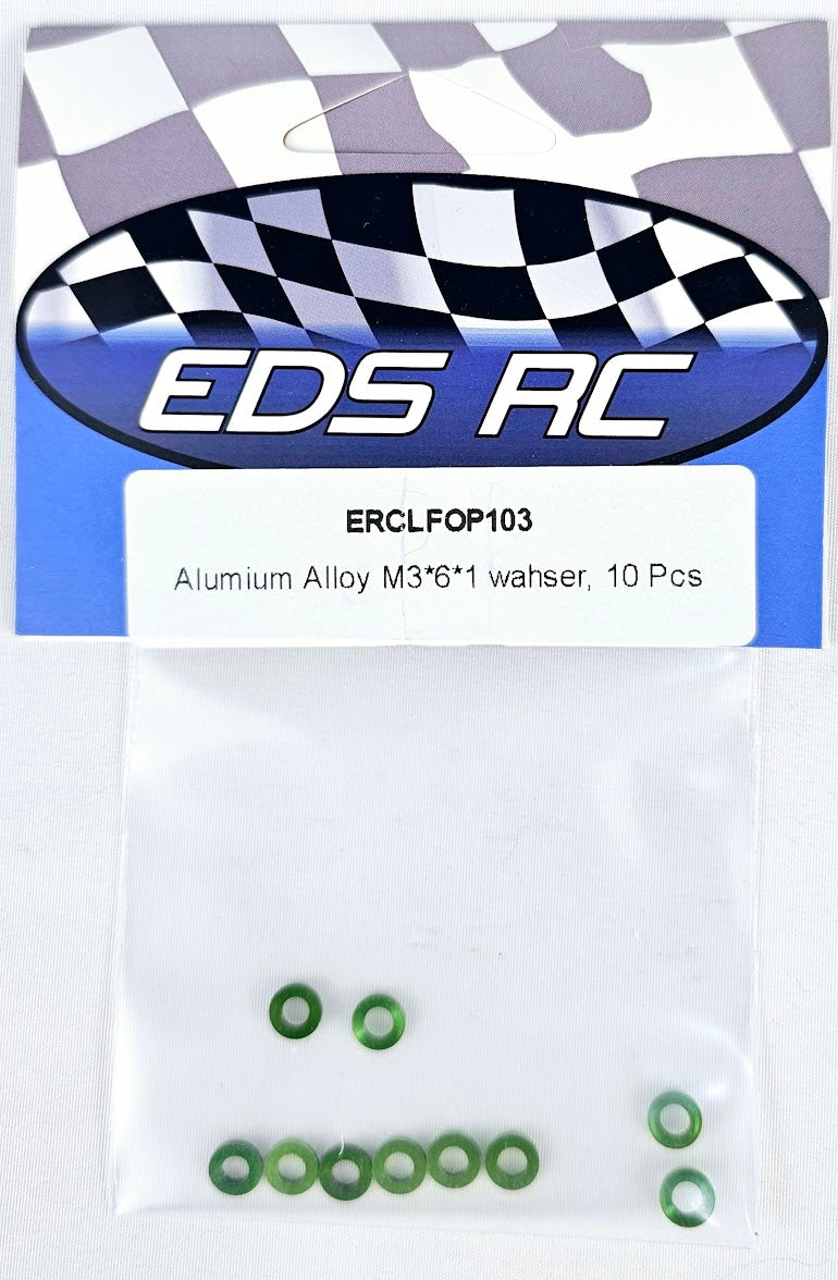 ERC Aluminum Spacers M3*6*1mm (10pcs) Green