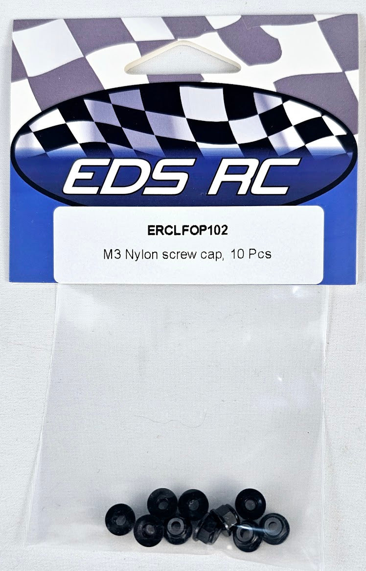ERC Aluminum M3 Nylon Nut 10 pcs Black