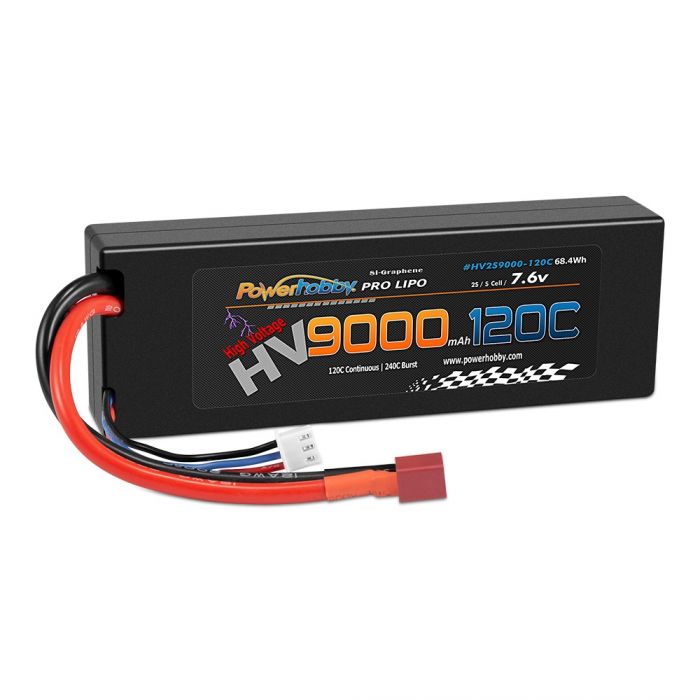 Powerhobby 2S 7.6V HV + Graphene 9000MAh 120c Lipo Battery w Deans Plug