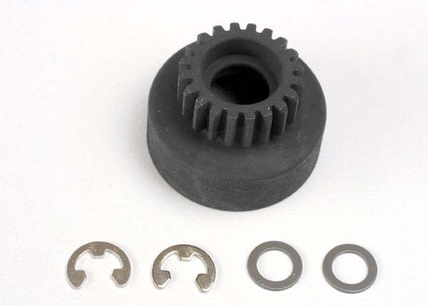 Traxxas Clutch bell (20-tooth)/5x8x0.5mm fiber washer (2)/ 5mm e-clip
