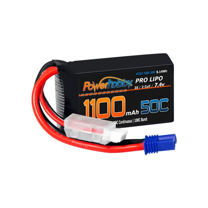 Powerhobby 2S 1100mAh 50C LiPo Battery w EC2 Plug