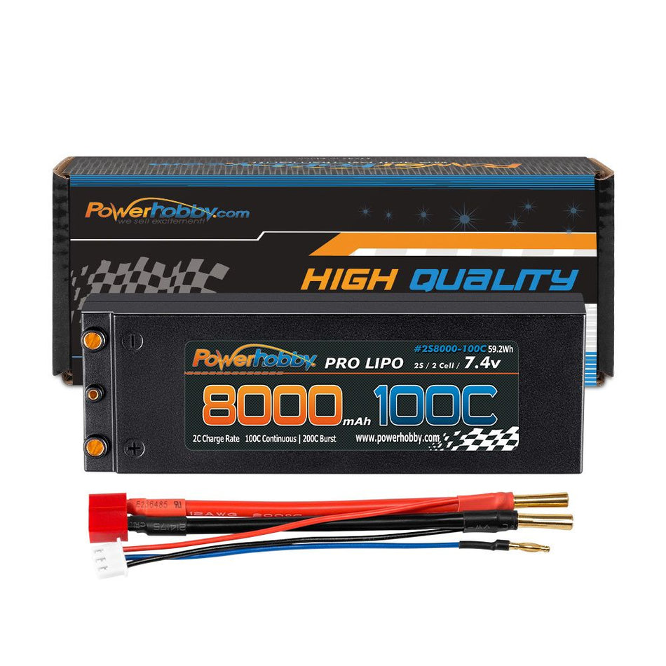 PowerHobby 2s 8000mAh 100C Deans Battery