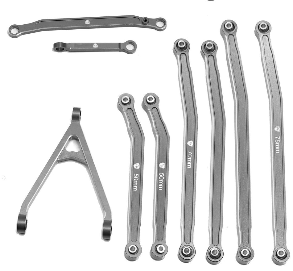 Powerhobby Axial SCX24 Jeep Gladiator Aluminum High Clearance Chassis Links Grey