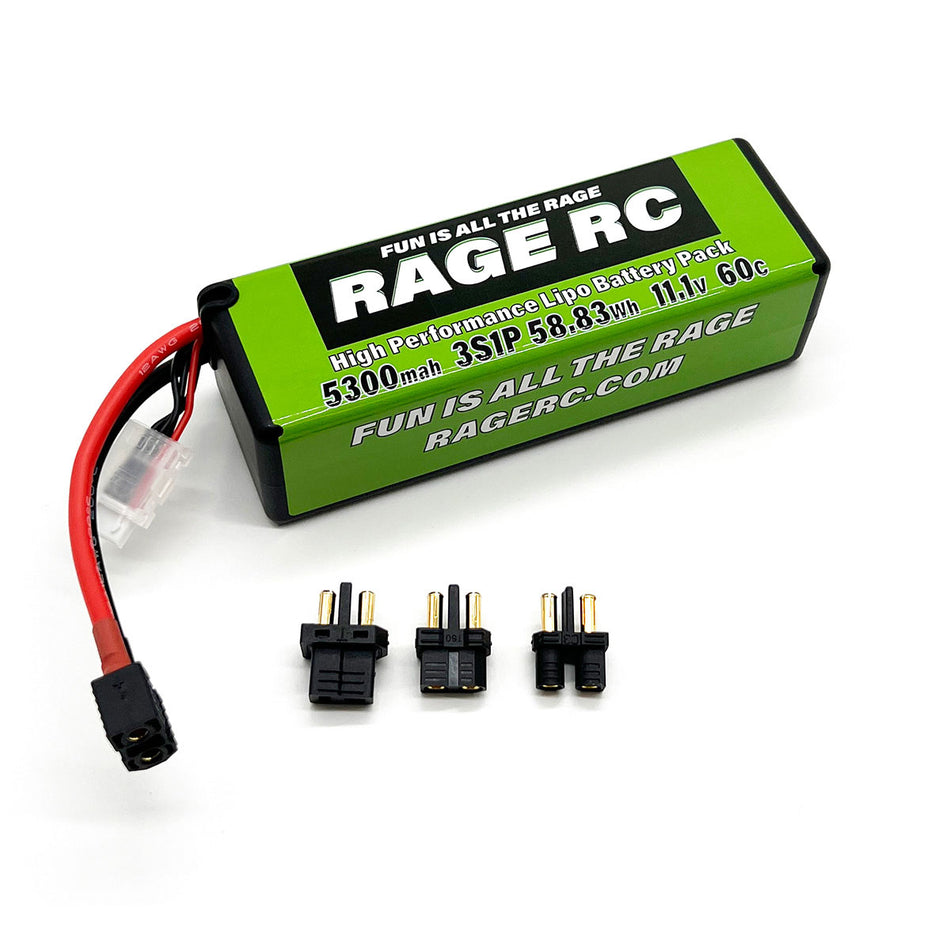 Rage RC 5300mAh 3S 11.1V 60C Hard Case LiPo BatteryEC3, XT60, T-Plug