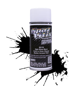 Spaz Stix High Gloss Black/Backer, Aerosol Paint, 3.5oz Can SZX00119