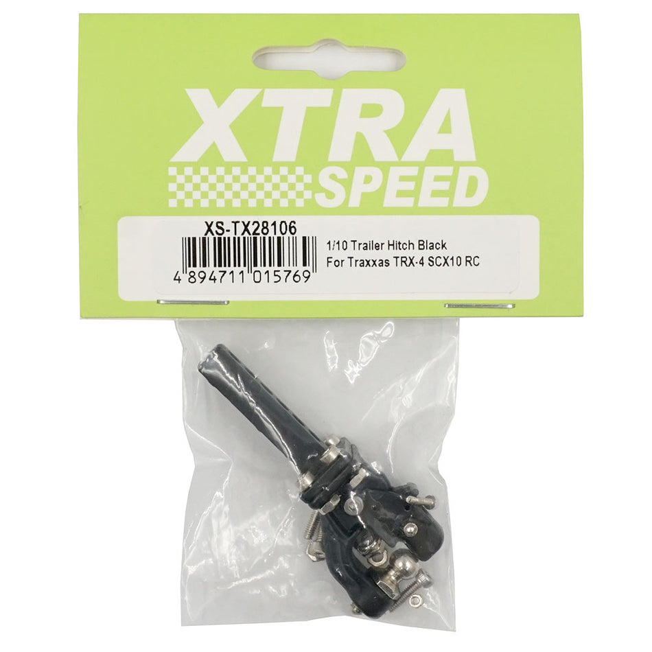 XTRA SPEED 1/10 TRAILER HITCH BLACK FOR TRAXXAS TRX-4 SCX10