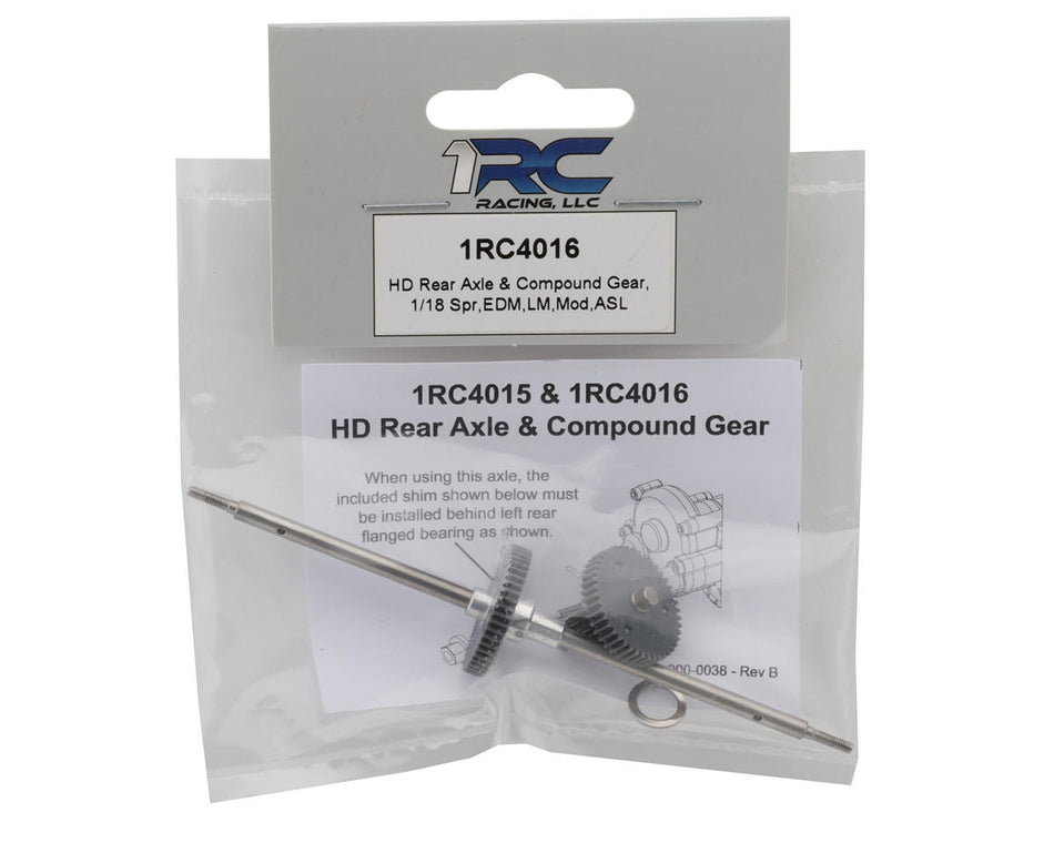 1RC Racing HD Rear Axle & Compound Gear Set