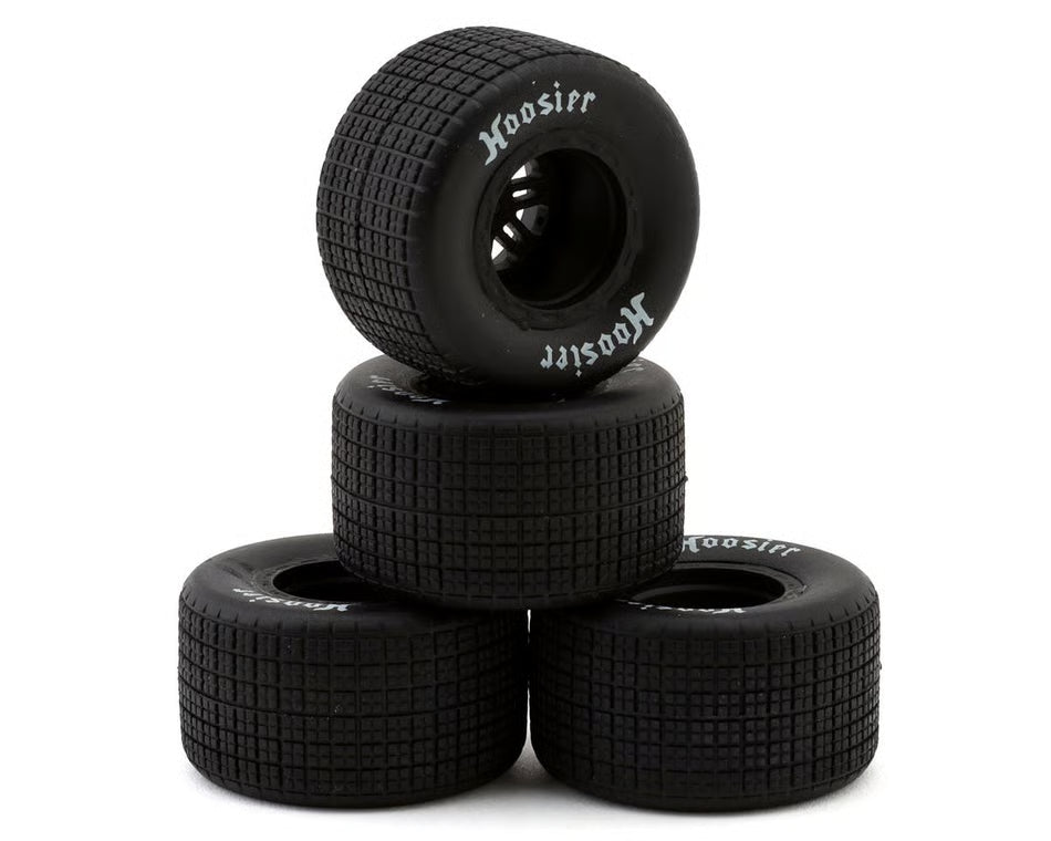 1RC Racing Pre-Mounted 1/18 Late Model Hoosier Tires (Black) (4) (F/R) (Standard)