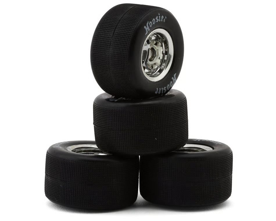 1RC Racing Pre-Mounted 1/18 Asphalt Modified Hoosier Tires (Chrome) (4) (F/R) (Soft)