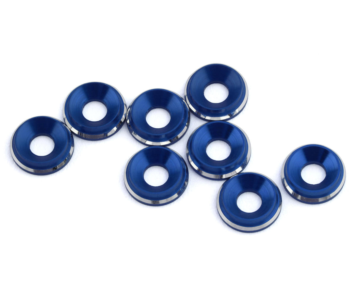 1UP Racing 3mm LowPro Countersunk Washers (Dark Blue Shine) (8) – Eds RC