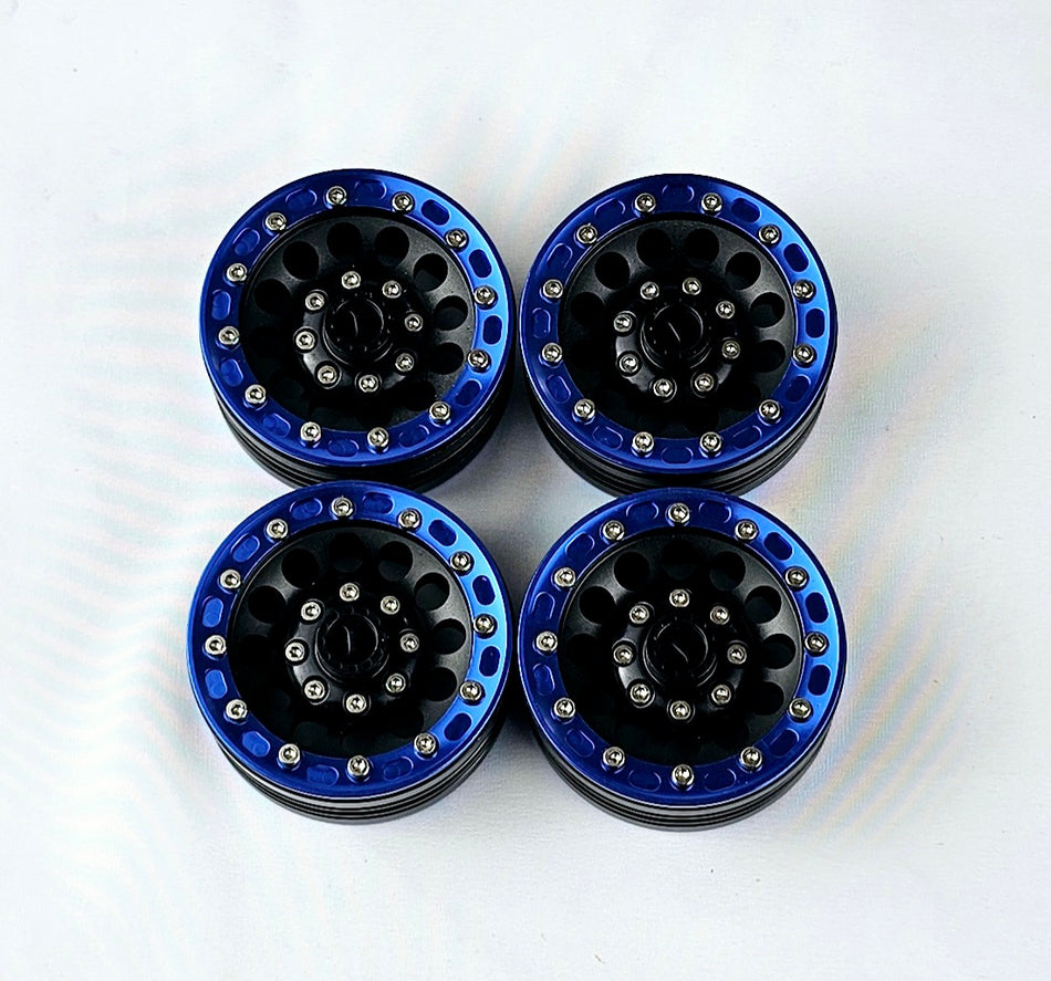 ERC 1.9 CNC Aluminum Bead Lock Wheel Set 4pc Blue/Black