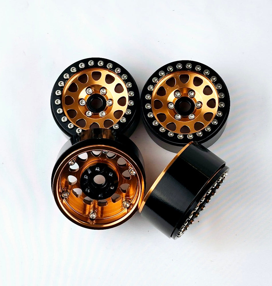 ERC 1.9 CNC Aluminum Bead Lock Wheel Set 4pc Orange/Black