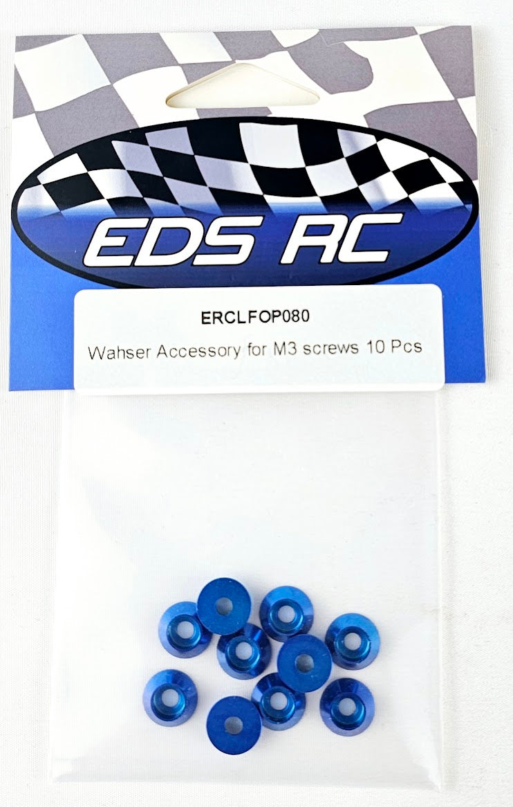 ERC M3 Aluminum Washer Set 10pc Blue