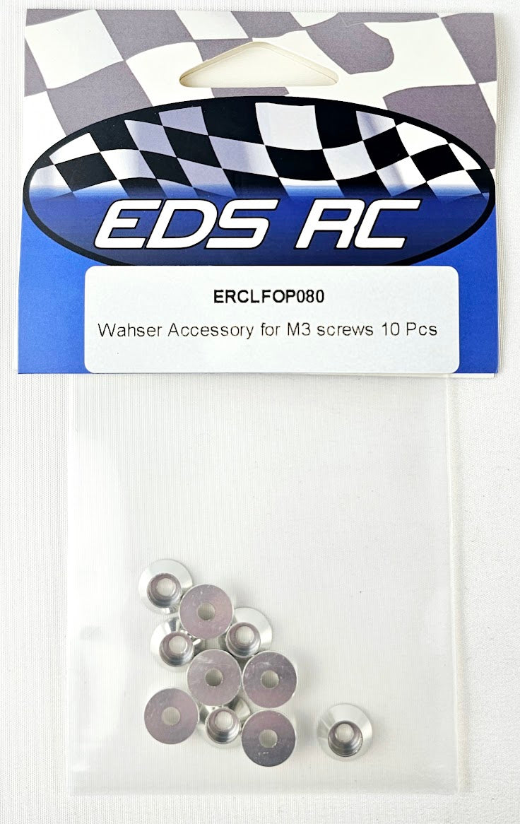 ERC M3 Aluminum Washer Set 10pc Silver