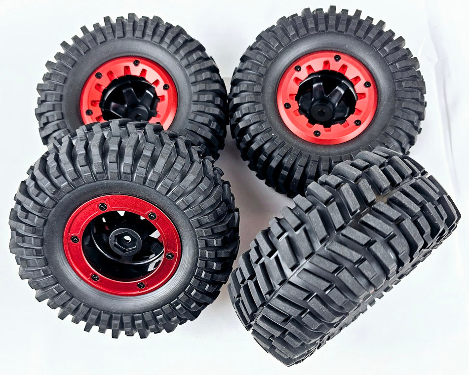 ERC 1/10 2.2 Crawler Wheel/Tire 4pc Set Red
