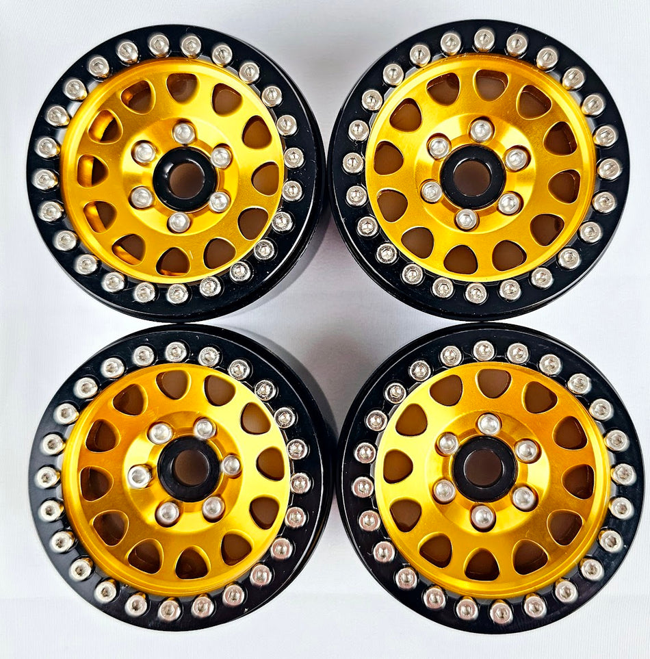 ERC 1.9 CNC Aluminum Bead Lock Wheel Set 4pc Gold/Black