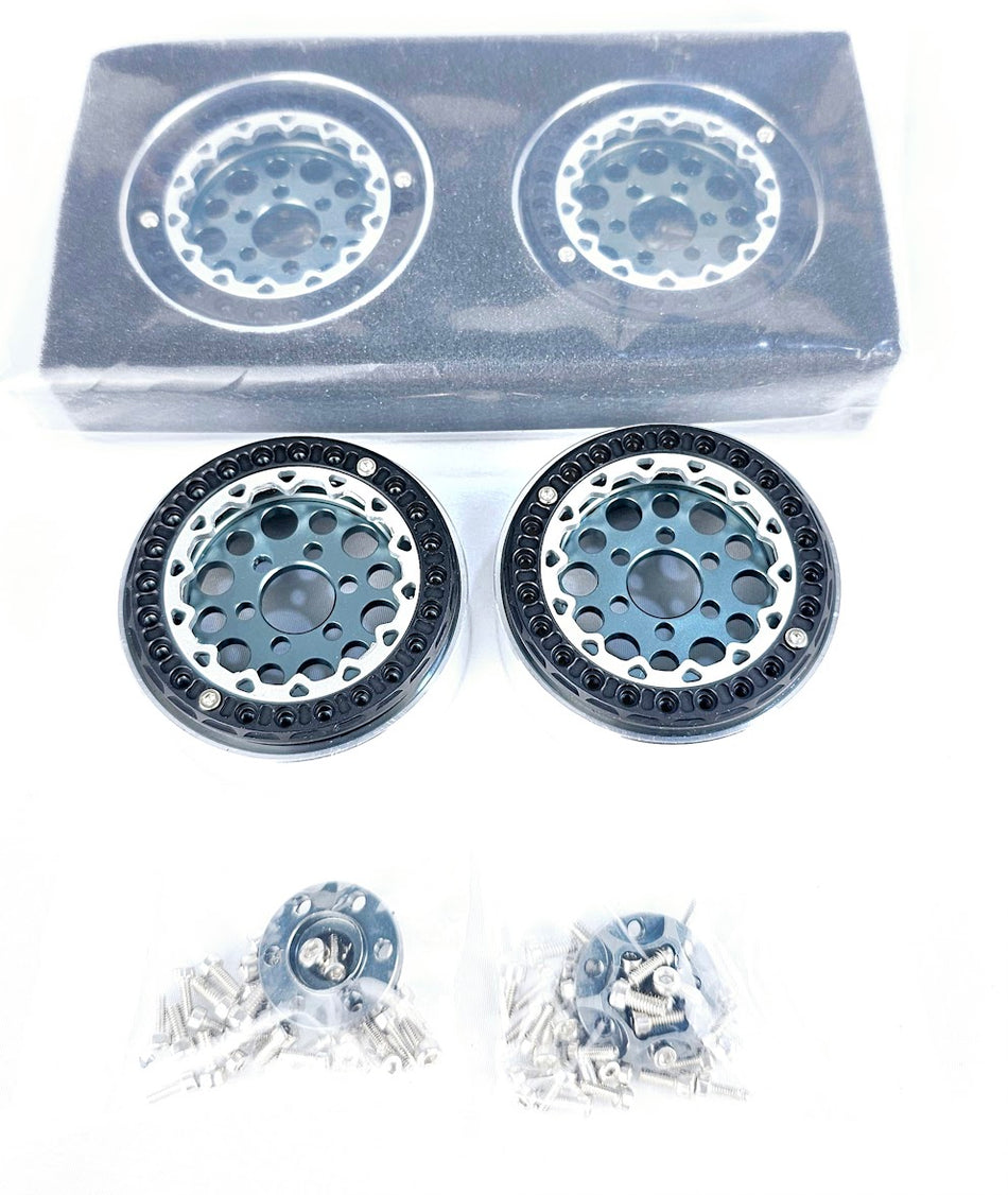 ERC Aluminum 1.9 Bead locks Crawler Black/Silver