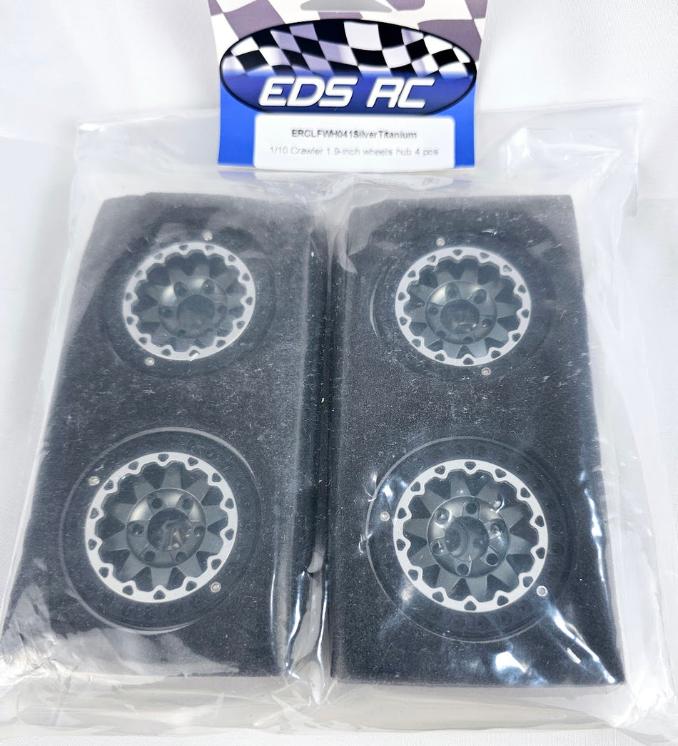 ERC Aluminum 1.9 Bead locks Crawler Silver/Titanium