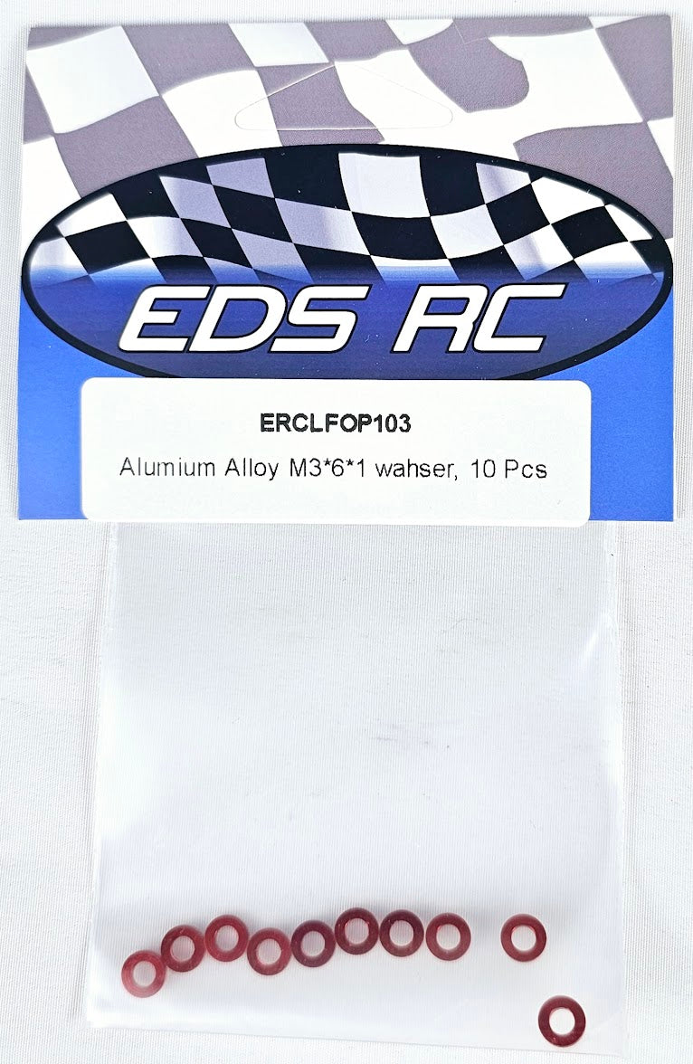 ERC Aluminum Spacers M3*6*1mm (10pcs) Red