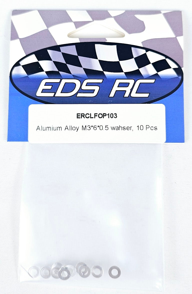 ERC Aluminum Spacers M3*6*.05mm (10pcs) Silver