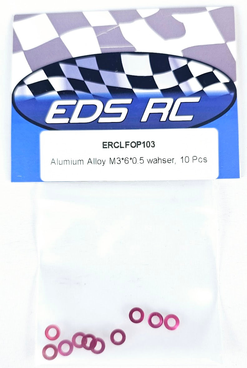 ERC Aluminum Spacers M3*6*.05mm (10pcs) Pink