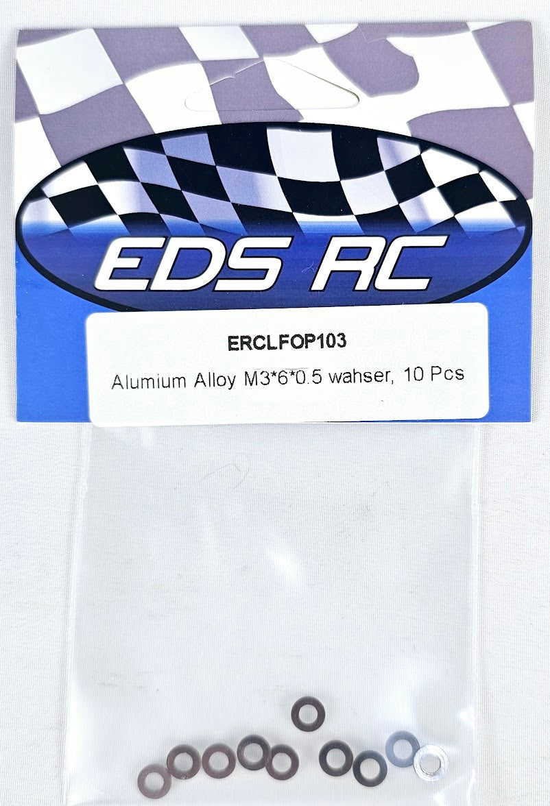 ERC Aluminum Spacers M3*6*.05mm (10pcs) Titanium