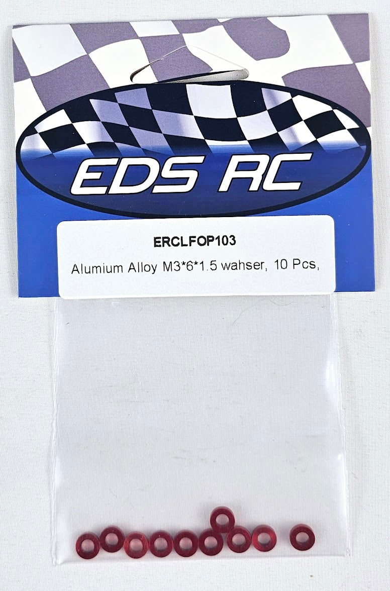 ERC Aluminum Spacers M3*6*1.5mm (10pcs) Red