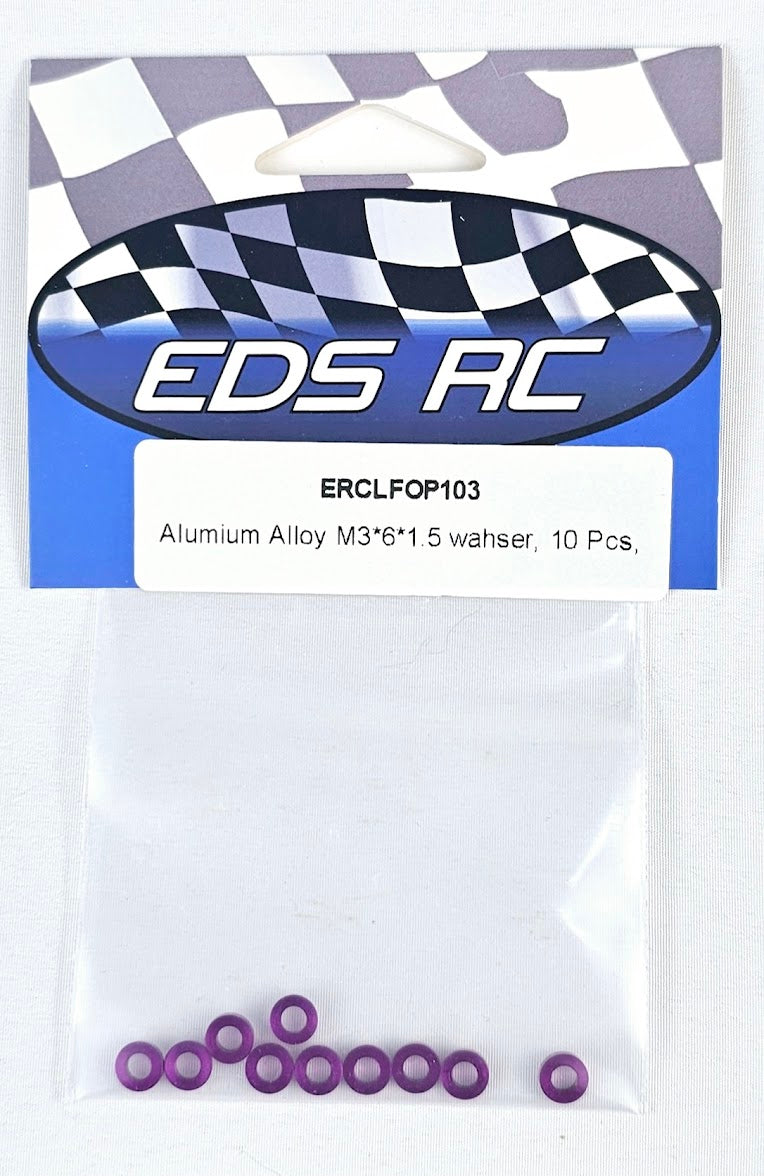 ERC Aluminum Spacers M3*6*1.5mm (10pcs) Purple