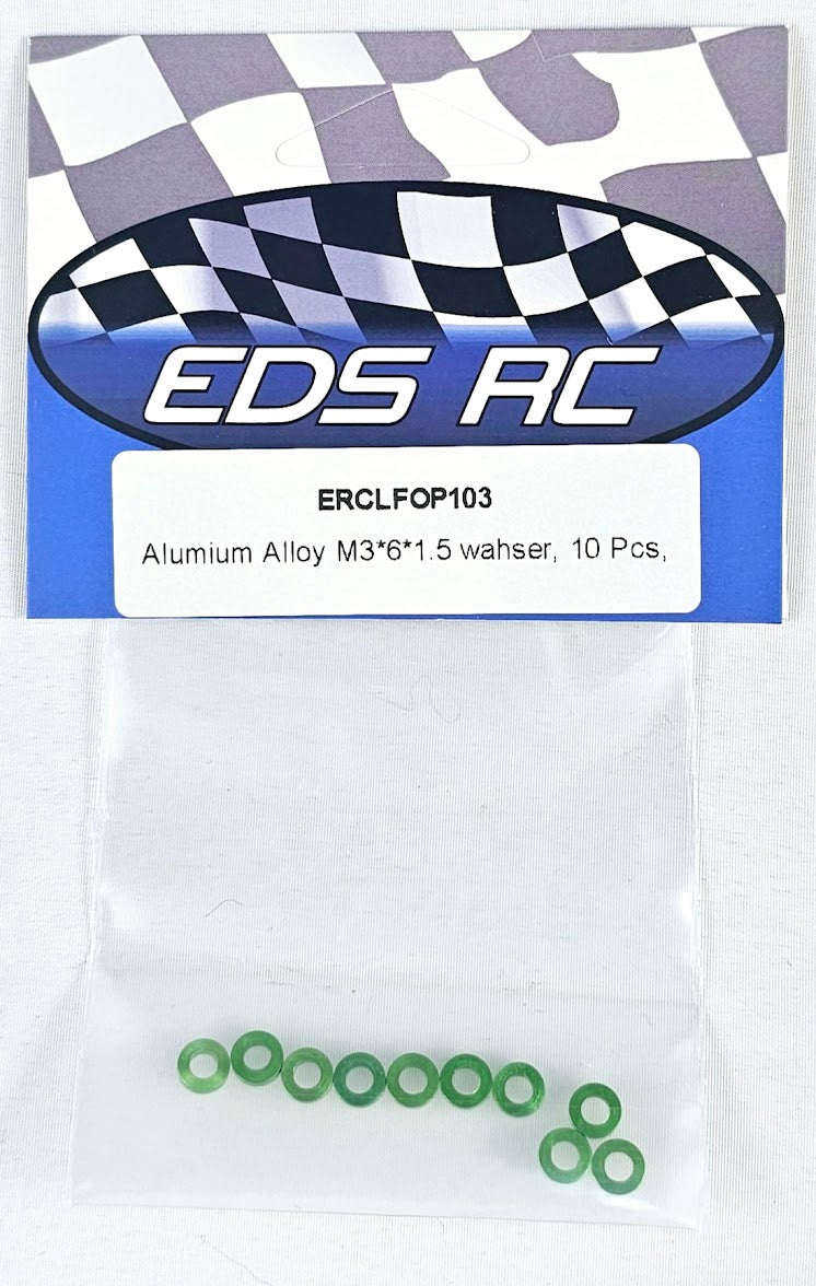 ERC Aluminum Spacers M3*6*1.5mm (10pcs) Green