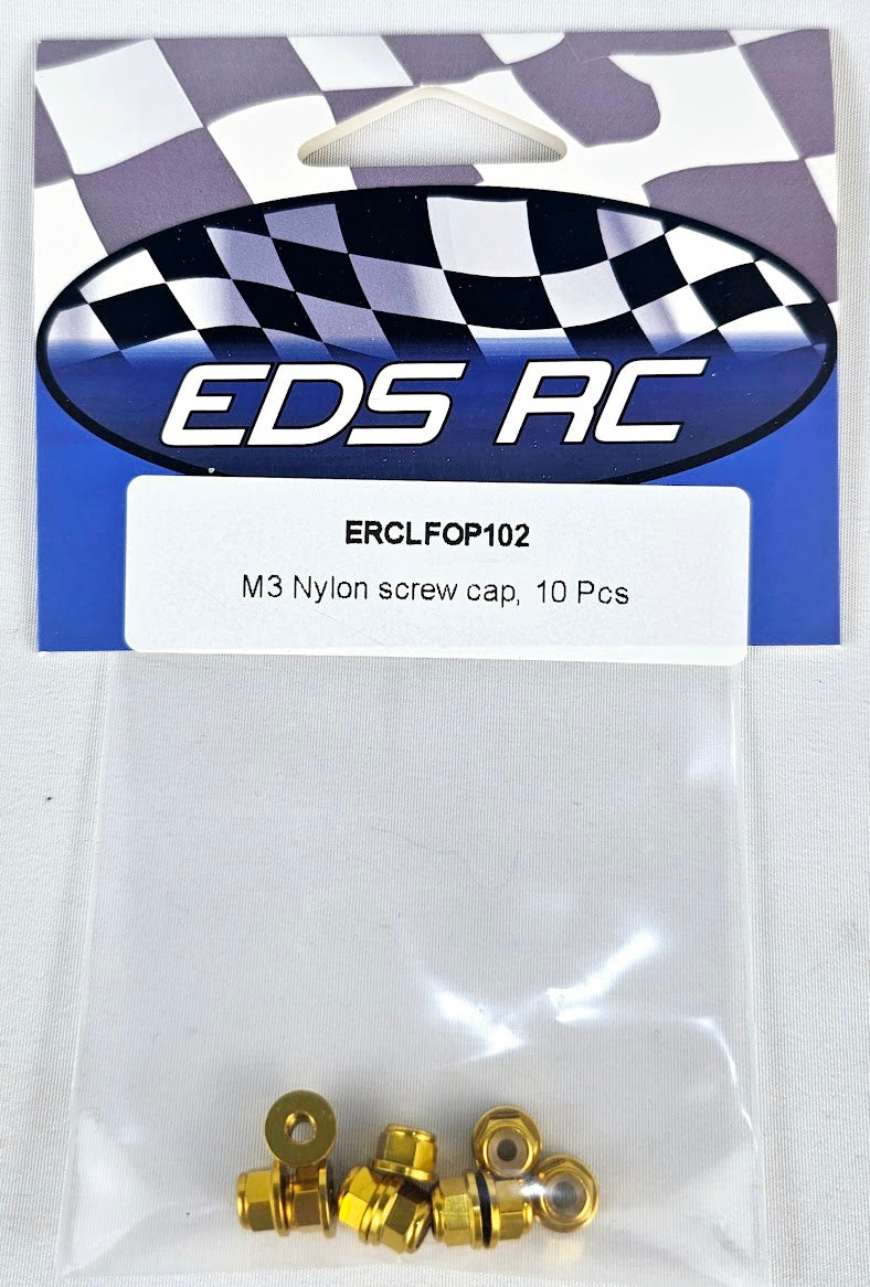 ERC Aluminum M3 Nylon Nut 10 pcs Gold