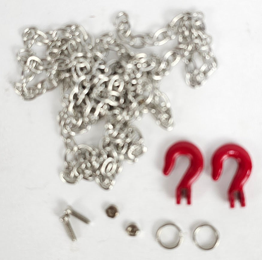 ERC 1/10 Tow Chain w/Red Hooks