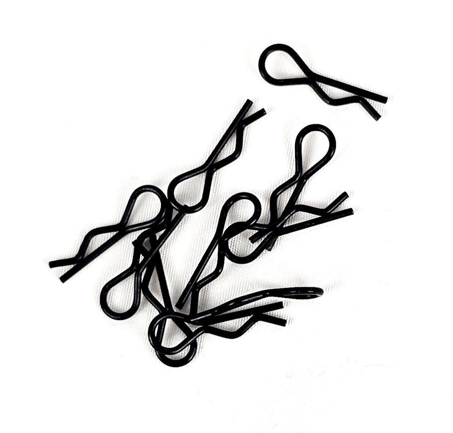 ERC 1/16 Bent Body Clip Black (10 Pack)