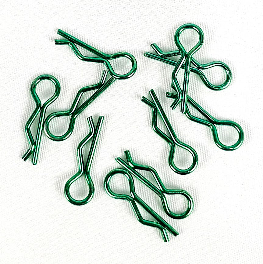ERC 1/16 Bent Body Clip Green (10 Pack)