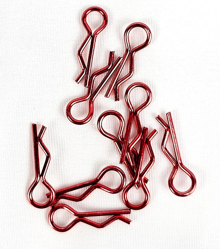 ERC 1/16 Bent Body Clip Red (10 Pack)