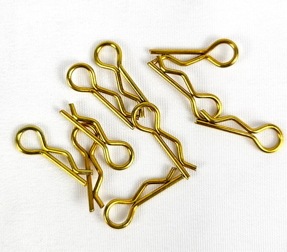 ERC 1/16 Bent Body Clip Gold (10 Pack)