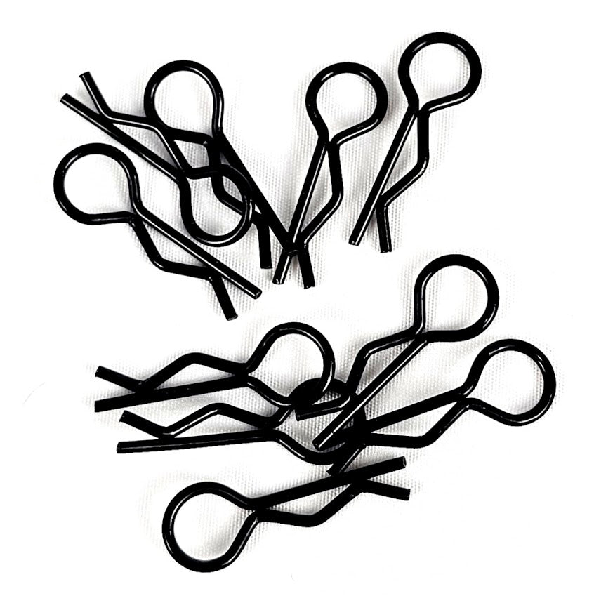ERC 1/10 Bent Body Clip Black (10 Pack)