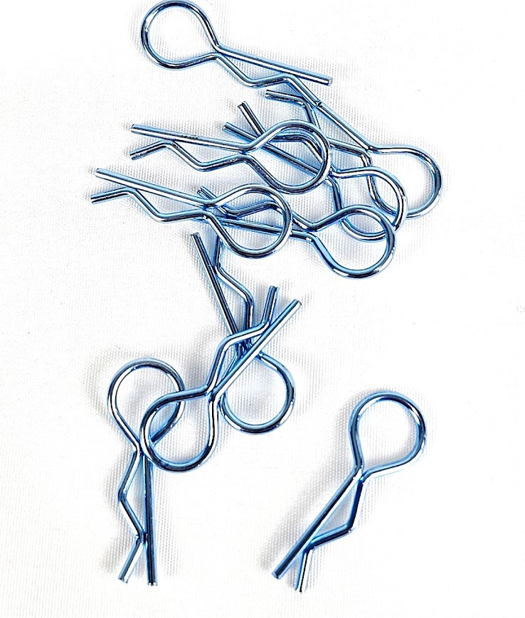 ERC 1/10 Bent Body Clip Blue (10 Pack)