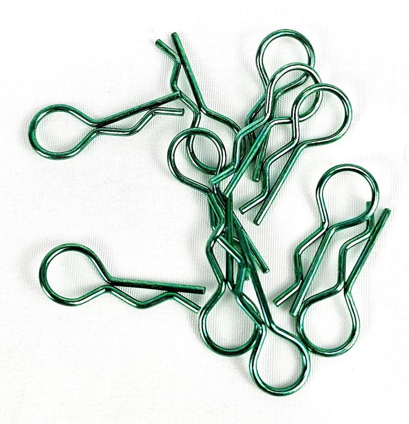 ERC 1/10 Bent Body Clip Green (10 Pack)