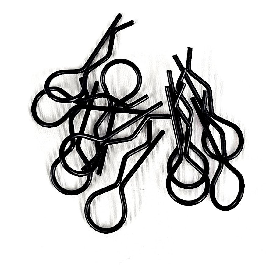 ERC 1/8 Bent Body Clip Black (10 Pack)