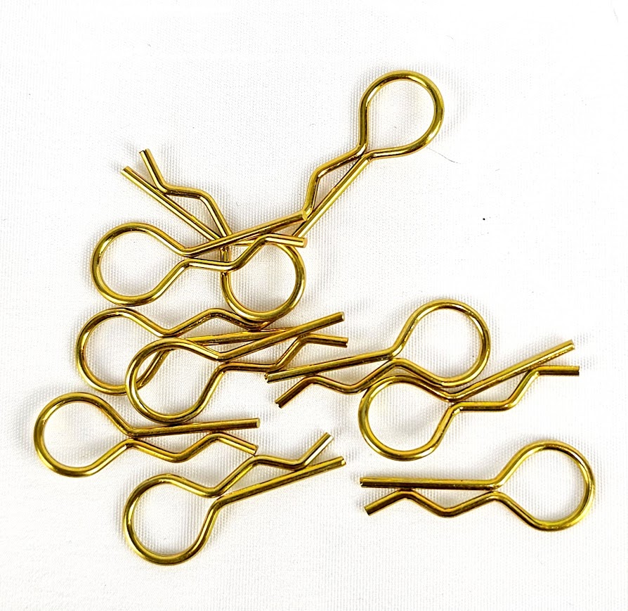 ERC 1/10 Bent Body Clip Gold (10 Pack)