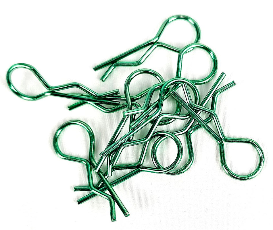 ERC 1/8 Bent Body Clip Green (10 Pack)
