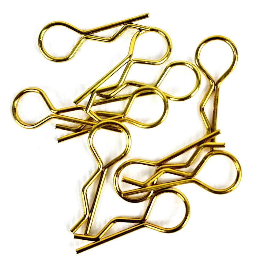 ERC 1/8 Bent Body Clip Gold (10 Pack)