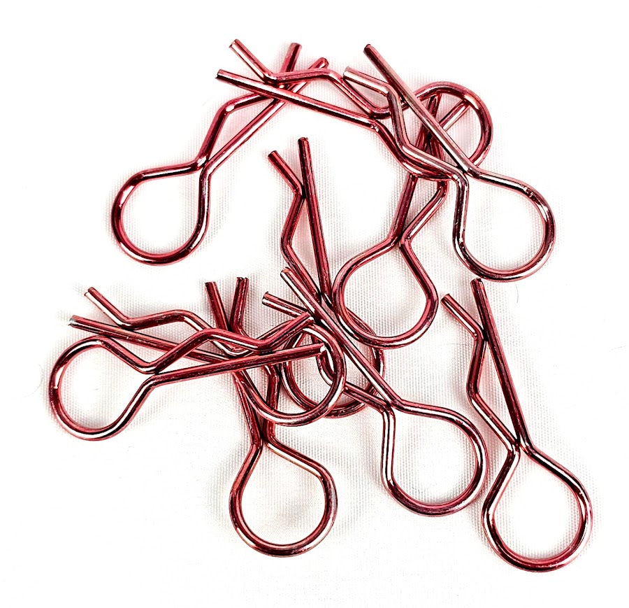 ERC 1/8 Bent Body Clip Red (10 Pack)