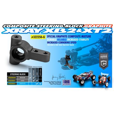 XRAY COMPOSITE STEERING BLOCK - GRAPHITE