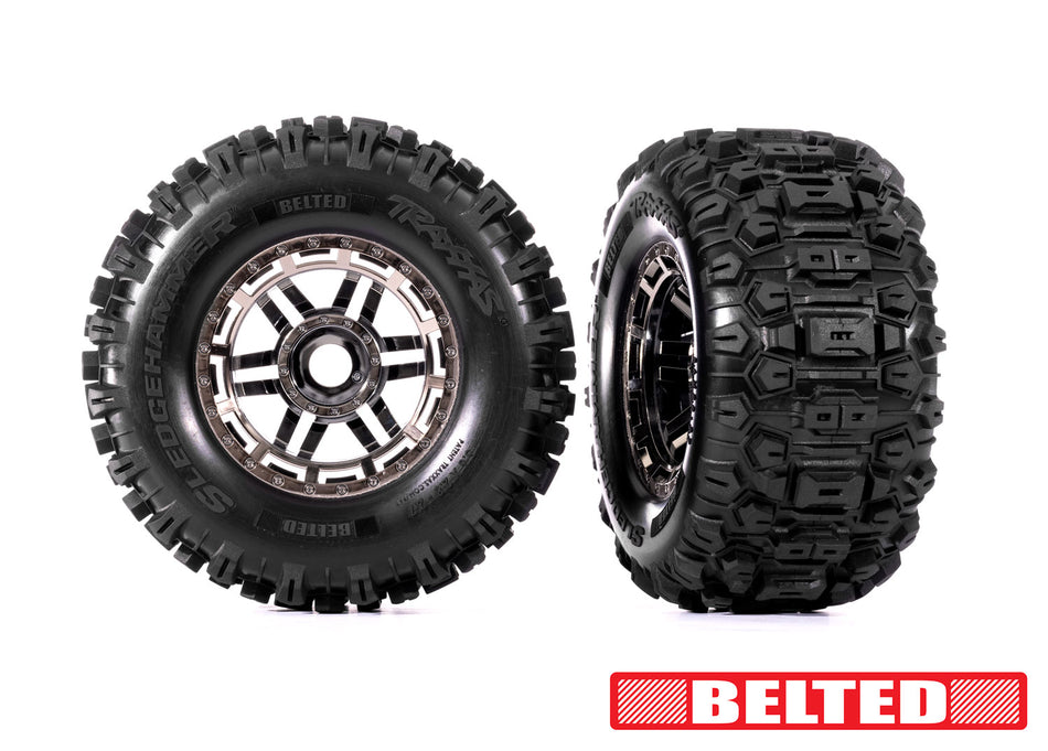 Traxxas Maxx 2.8" Chrome Wheels & Sledgehammer Tires (2)